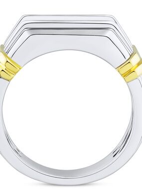 Men’s 10K Two-Tone Gold Lab Grown Diamond Five Stone Ring 1.5 CT